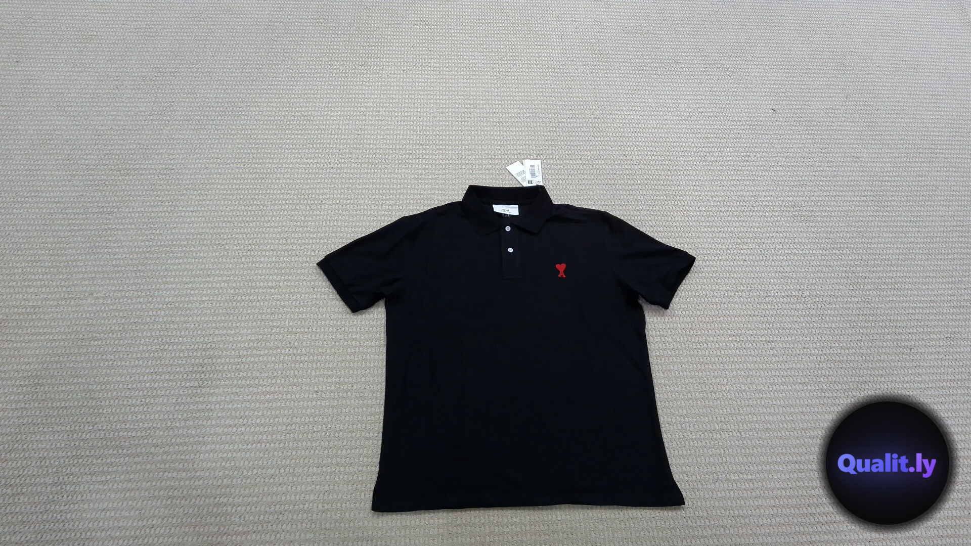 Ami Paris Polo Shirt Black QC