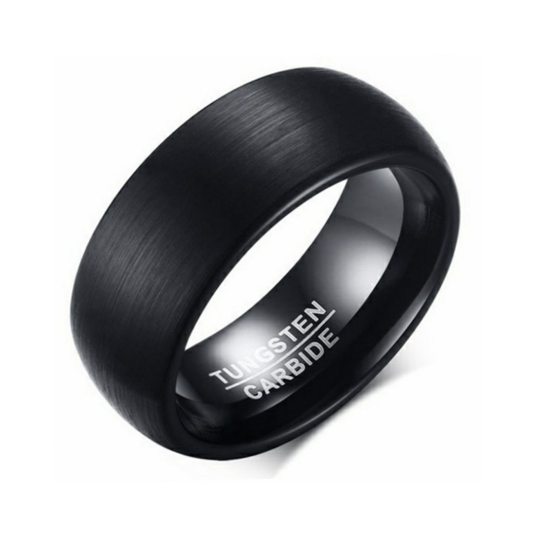 Amazon Cross-Border Best-Selling Titanium Steel Plain Ring Frosted Ring Fashionable Retro Matte Brushed Black Men's Ring