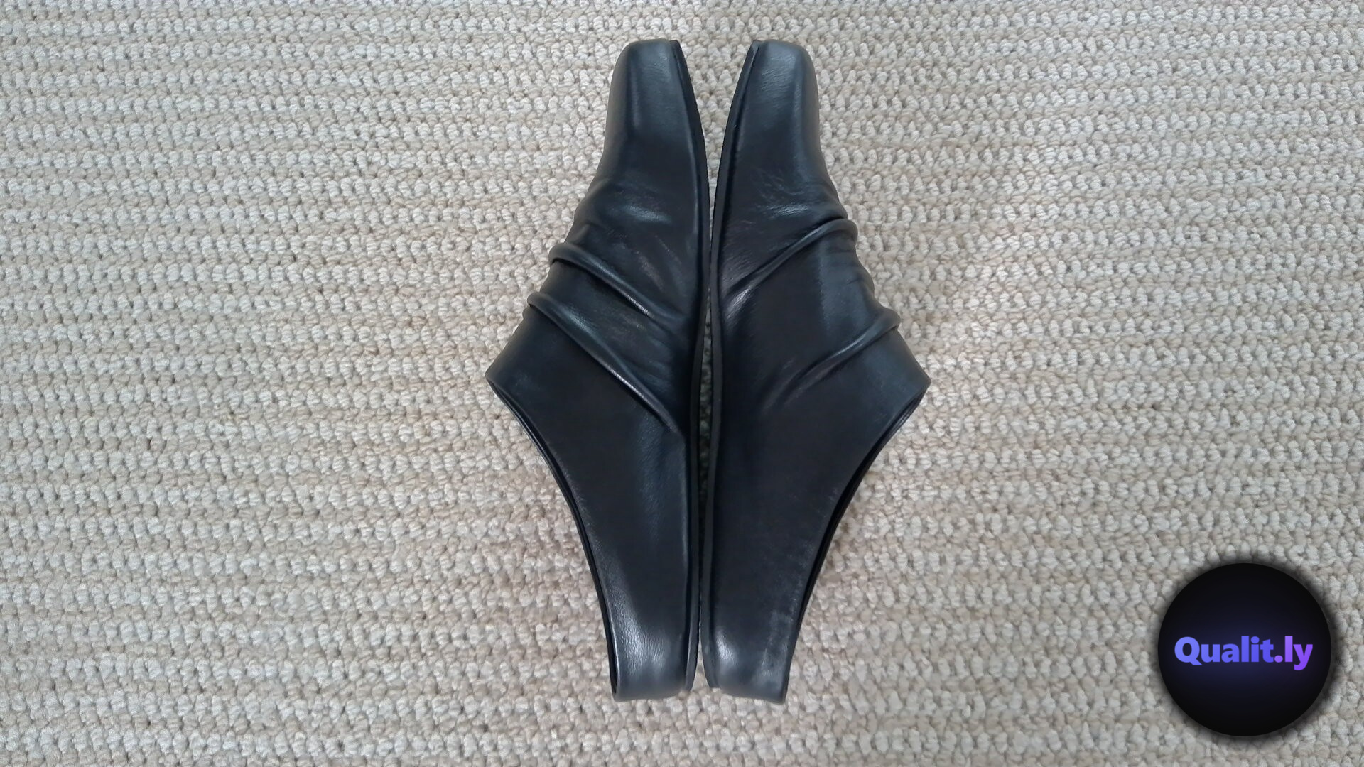 JC-24003 Black Leather Mules Size 45 QC