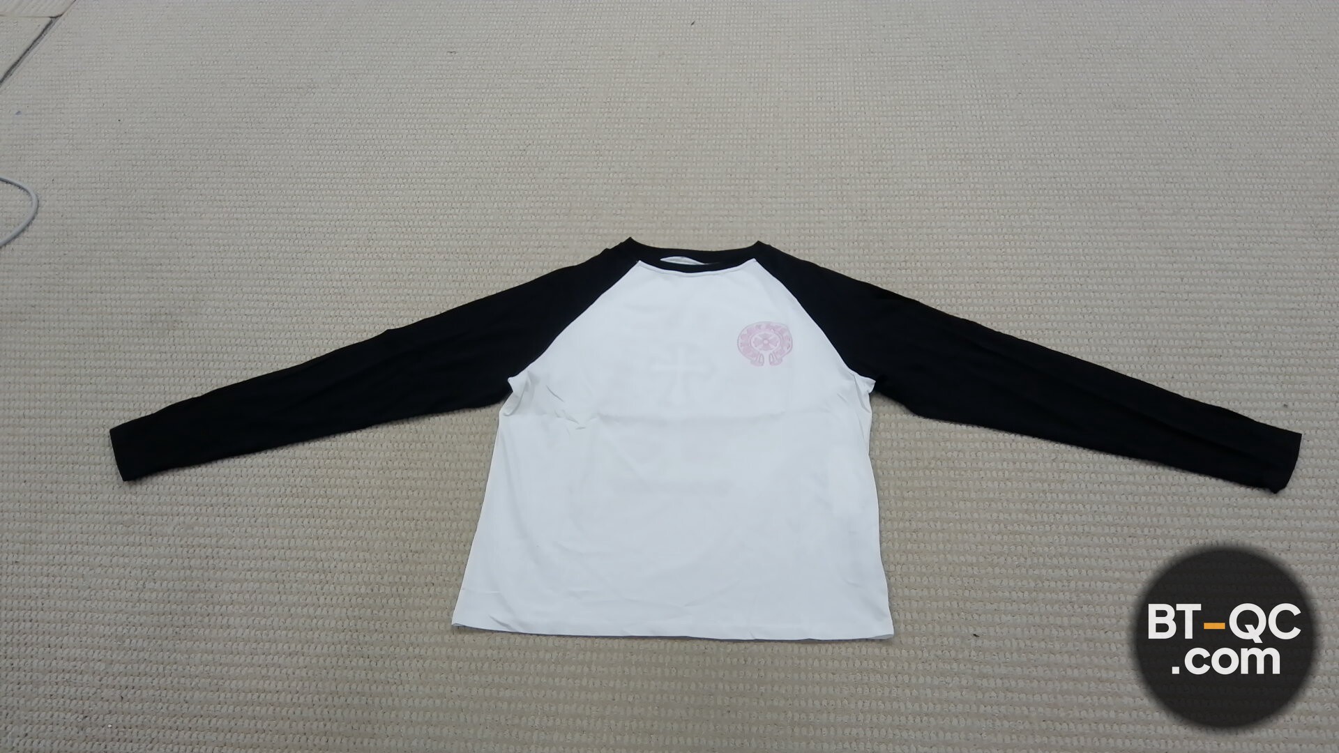 Chrome Hearts Long Sleeve Baseball T-Shirt White Black Pink QC