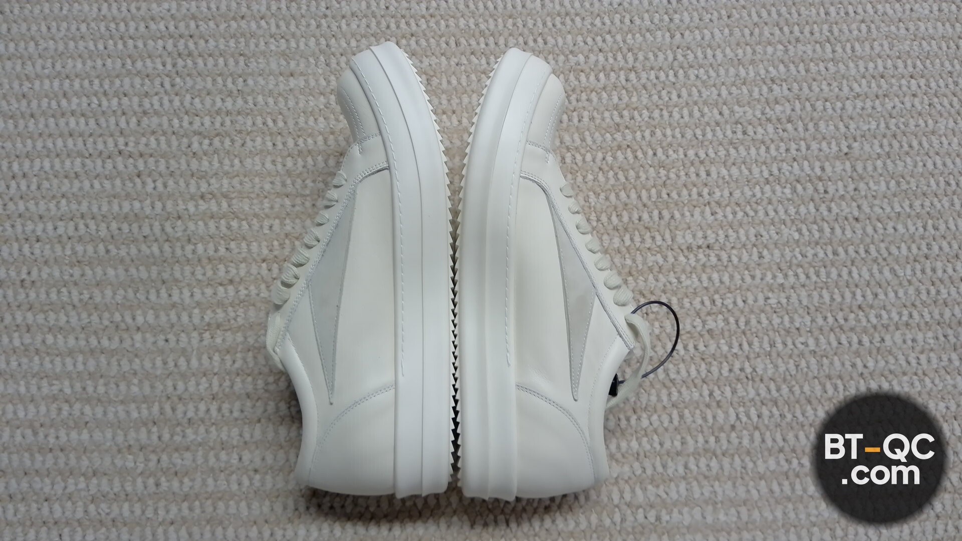 Rick Owens White Leather Sneakers QC