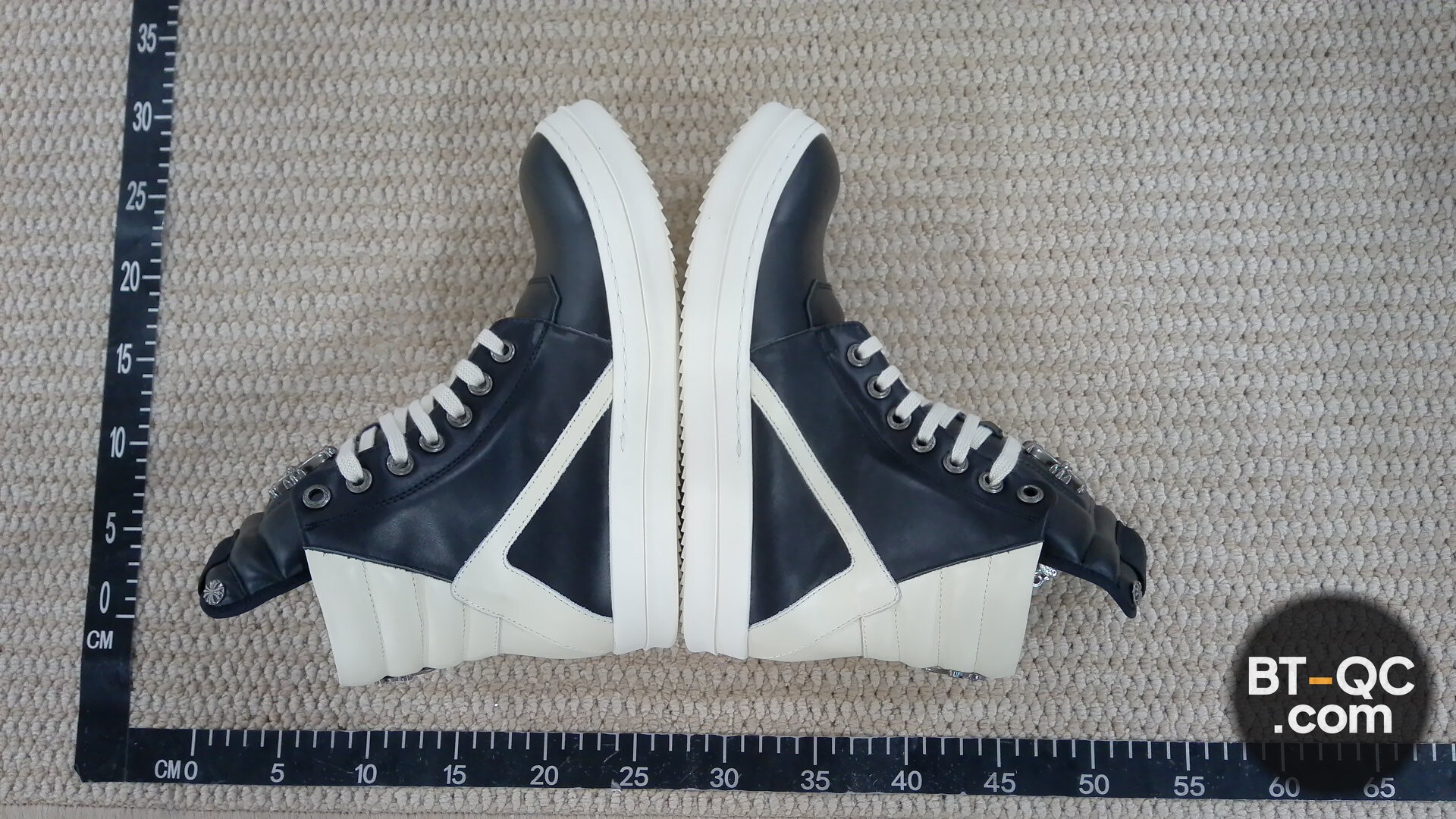 Rick Owens High Top Sneakers Black Cream QC