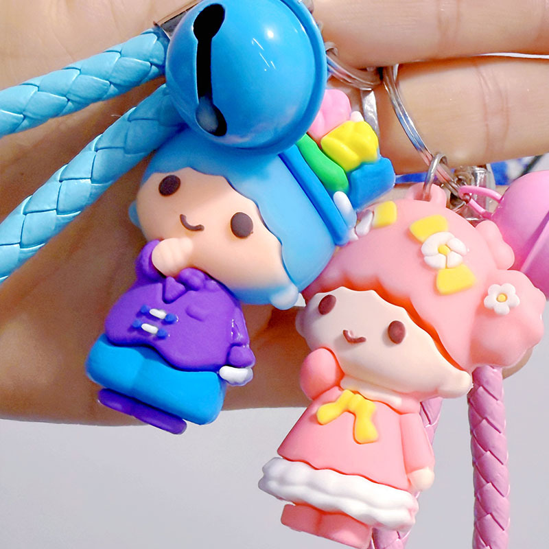 Braided Rope Gift Cartoon Couple Car Keychain Cute Trendy Toy Doll Girl Pendant Street Stall Toys Wholesale