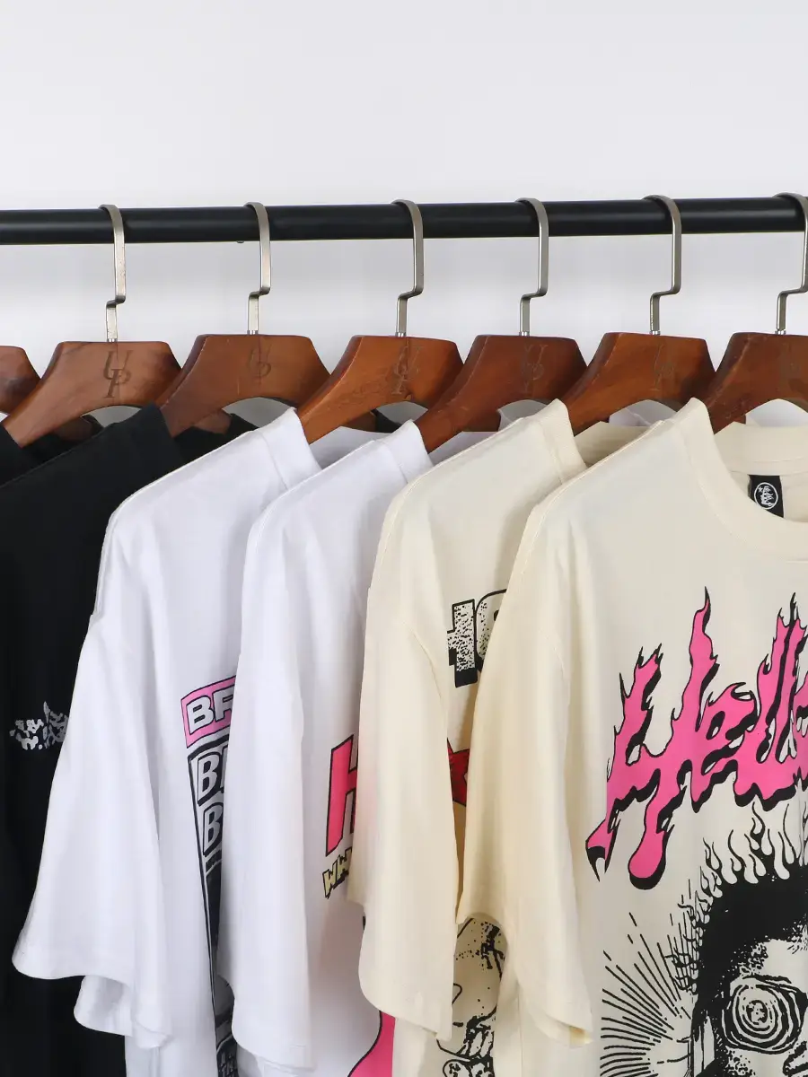 Fashionable Brand Hell Star European and American High Street Fashion Brand Tee Internet Celebrity ins Trendyy Men's and Women's Short-Sleeved T-Shirts