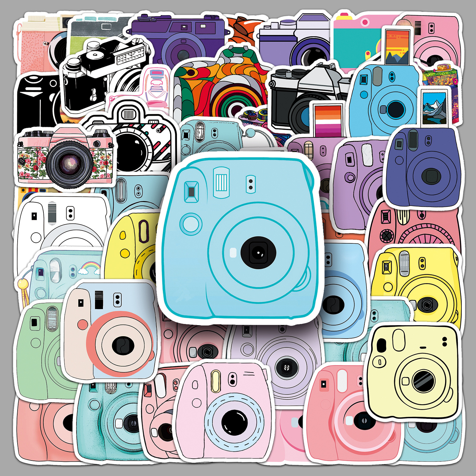 50 camera graffiti personality cross-border VSCO small fresh car DIY skateboard cup luggage sticker waterproof