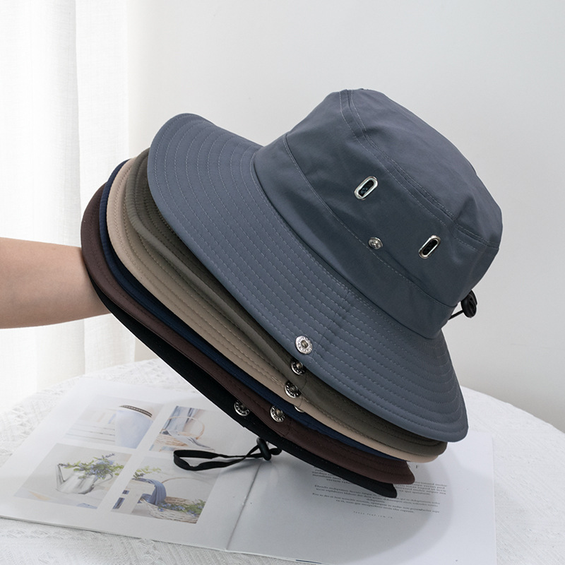 Japanese Quick-drying Drawstring Fisherman's Hat Sun Shade Breathable Sun Protection Outdoor Mountaineering Fishing Hat Western Cowboy Hat