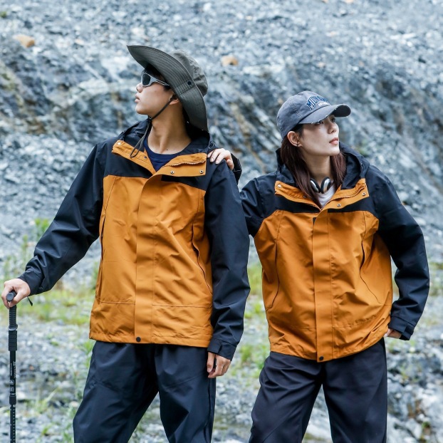 Outdoor Couple's Windproof Waterproof Jacket for Men and Women 2024 Spring and Autumn Casual Trendy Hooded Jacket Mountaineering Suit
