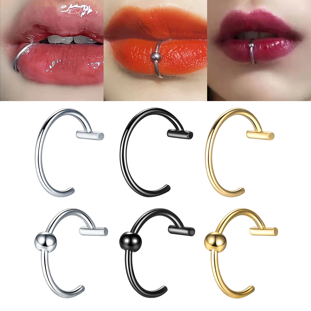 Fake Lip Nails, No Punching, Love Lip Clips, Titanium Steel Bungee Clips, No Hole Ear Clips, Stainless Steel Personalized Punk Cross-Border