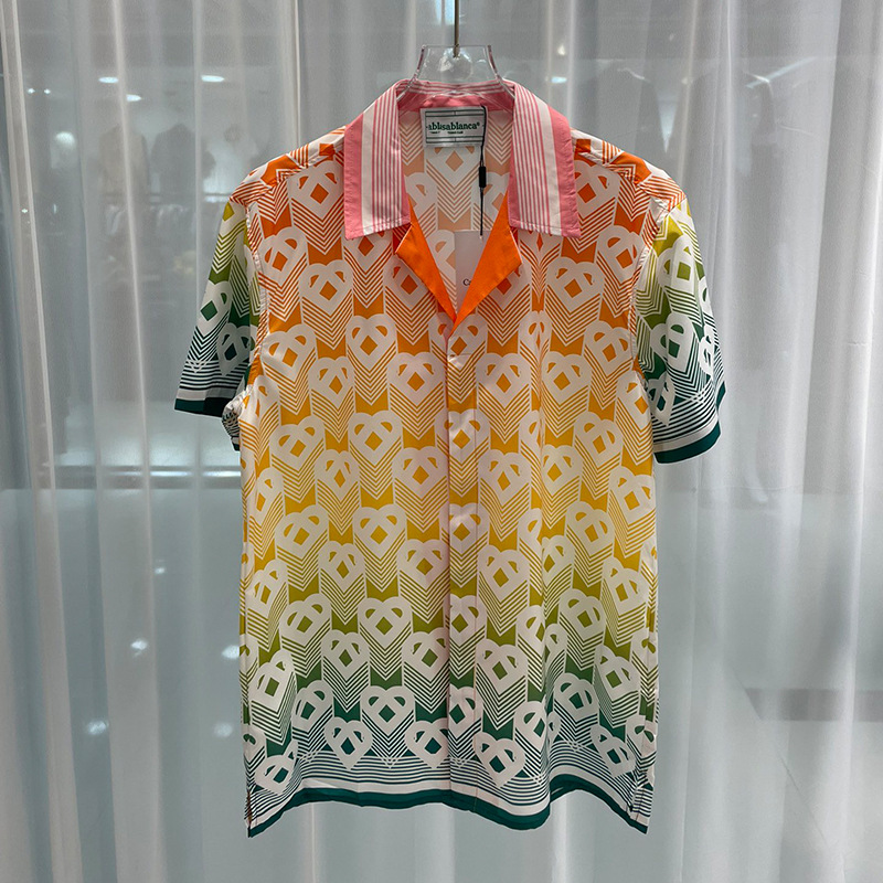 New European and American Trendy Fashion Casual Men's 3D Direct Print Digital Printed Short-Sleeve Men's Shirt Trendy Men's Shirt