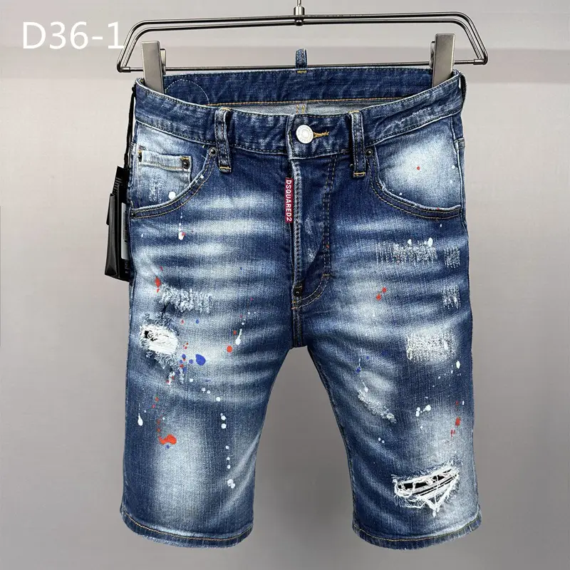 D36-1 Denim shorts Dquadratic trendy jeans European and American cross-border men's ripped pants Denim pants