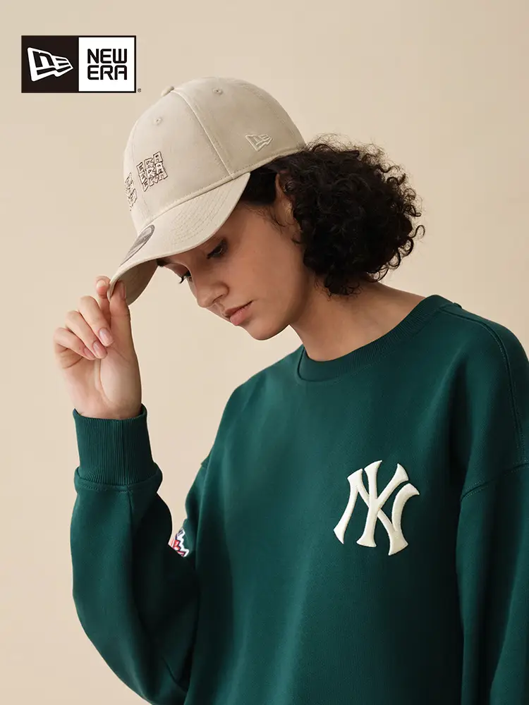 New Era New Era Spring and Summer Sun Visor Baseball Cap for Men and Women Logo letter Embroider Hard Top Hat Washed 940 Fashion