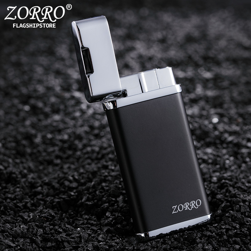 ZORRO ZORRO Gas Lighter Windproof Inflatable Pure Copper Personality Blue Flame Gloss Engraving ZORRO ZK5