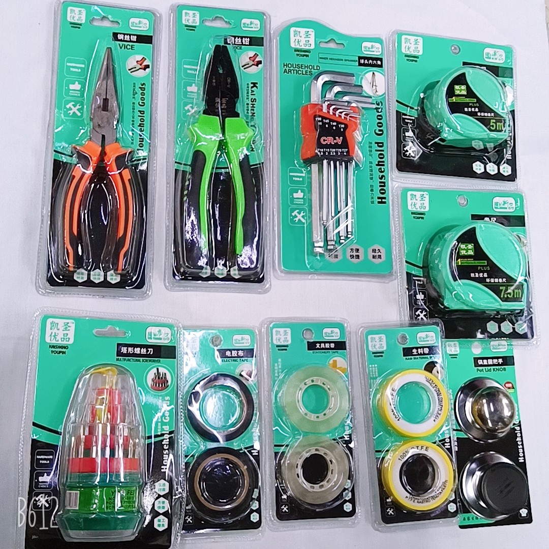 Tape measure screwdriver transparent rubber raw material with tip pliers hexagon socket set tool set tip pliers hexagon socket set