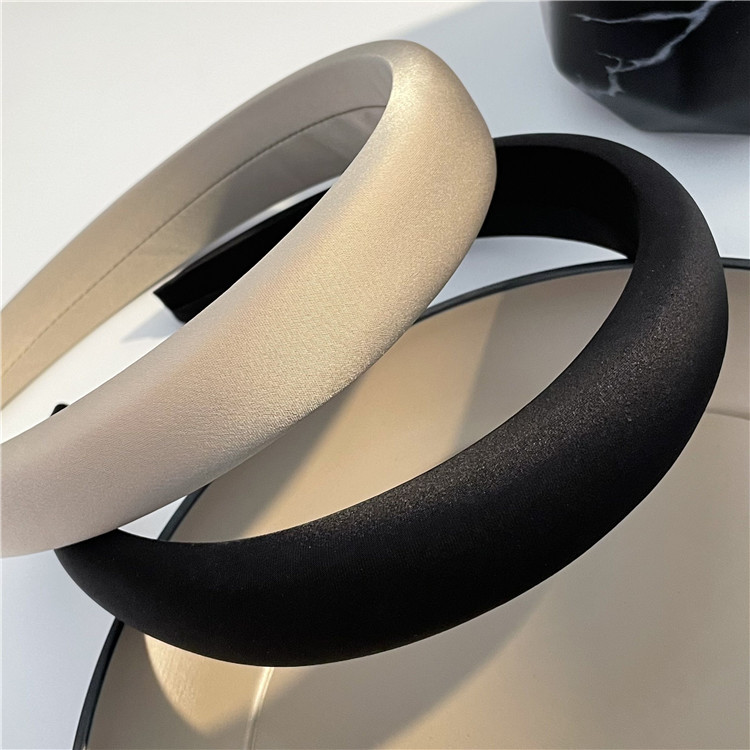 South Korea high-grade silk satin headband high stove top sponge headband commuter retro French face wash headband