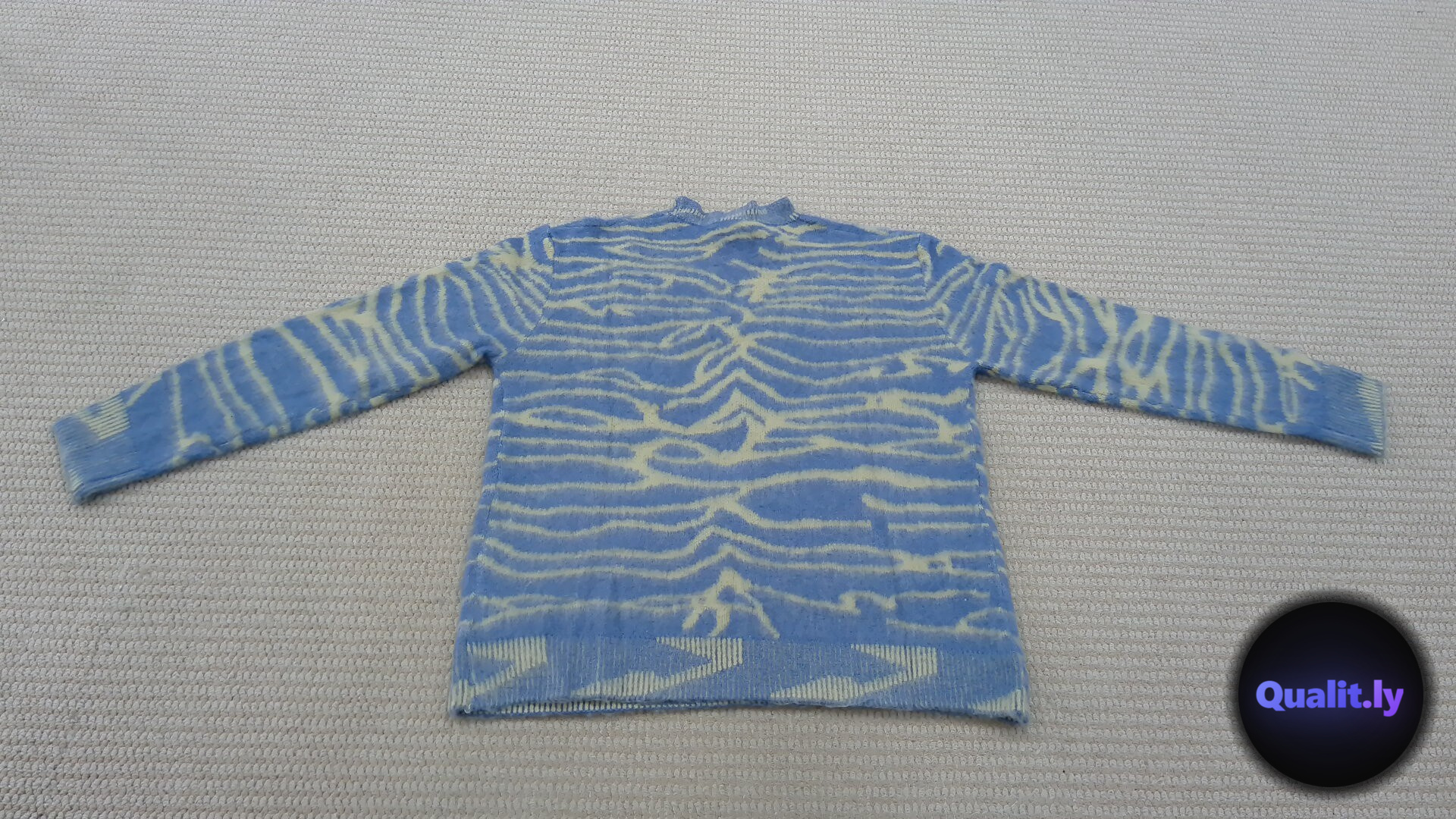 Acne Studios Blue Yellow Zebra Print Sweater QC