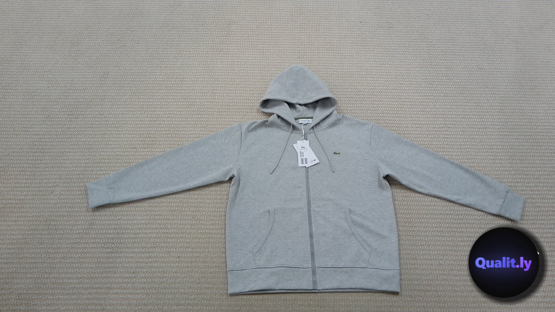 Lacoste Classic Fit Zip Hoodie Grey QC