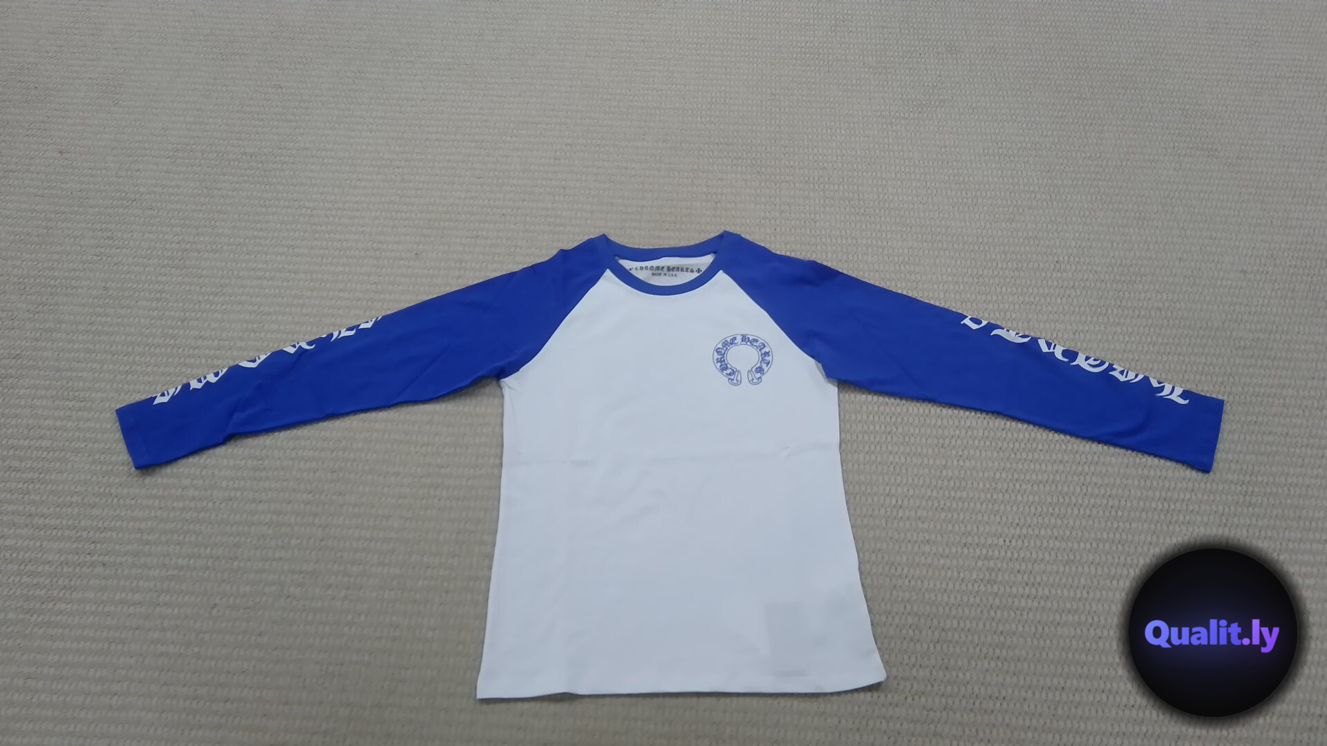 Chrome Hearts Long Sleeve Raglan T-Shirt White Blue QC