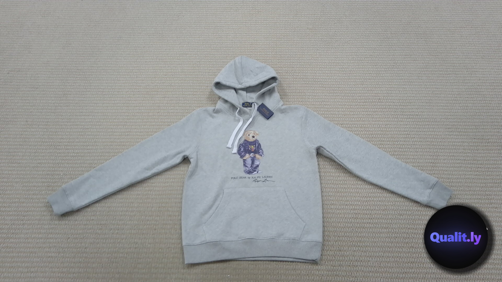 Polo Ralph Lauren Bear Hoodie Grey QC