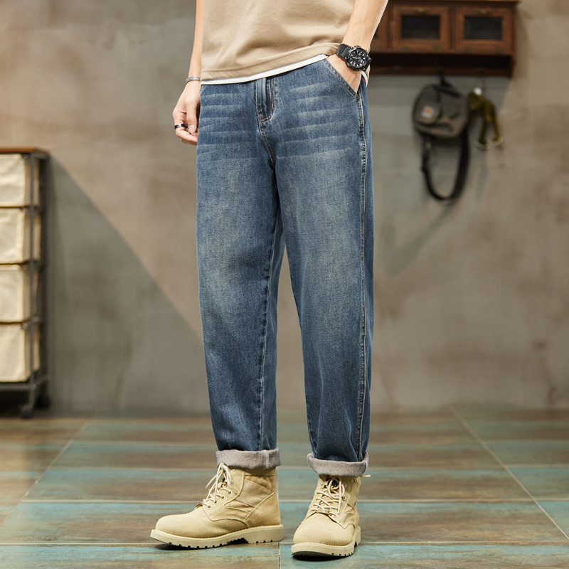 Fashionable Brand Jeans Men's 2025 Spring and Autum New Loose Straight Pants Harem Pants Retro Casual Pants