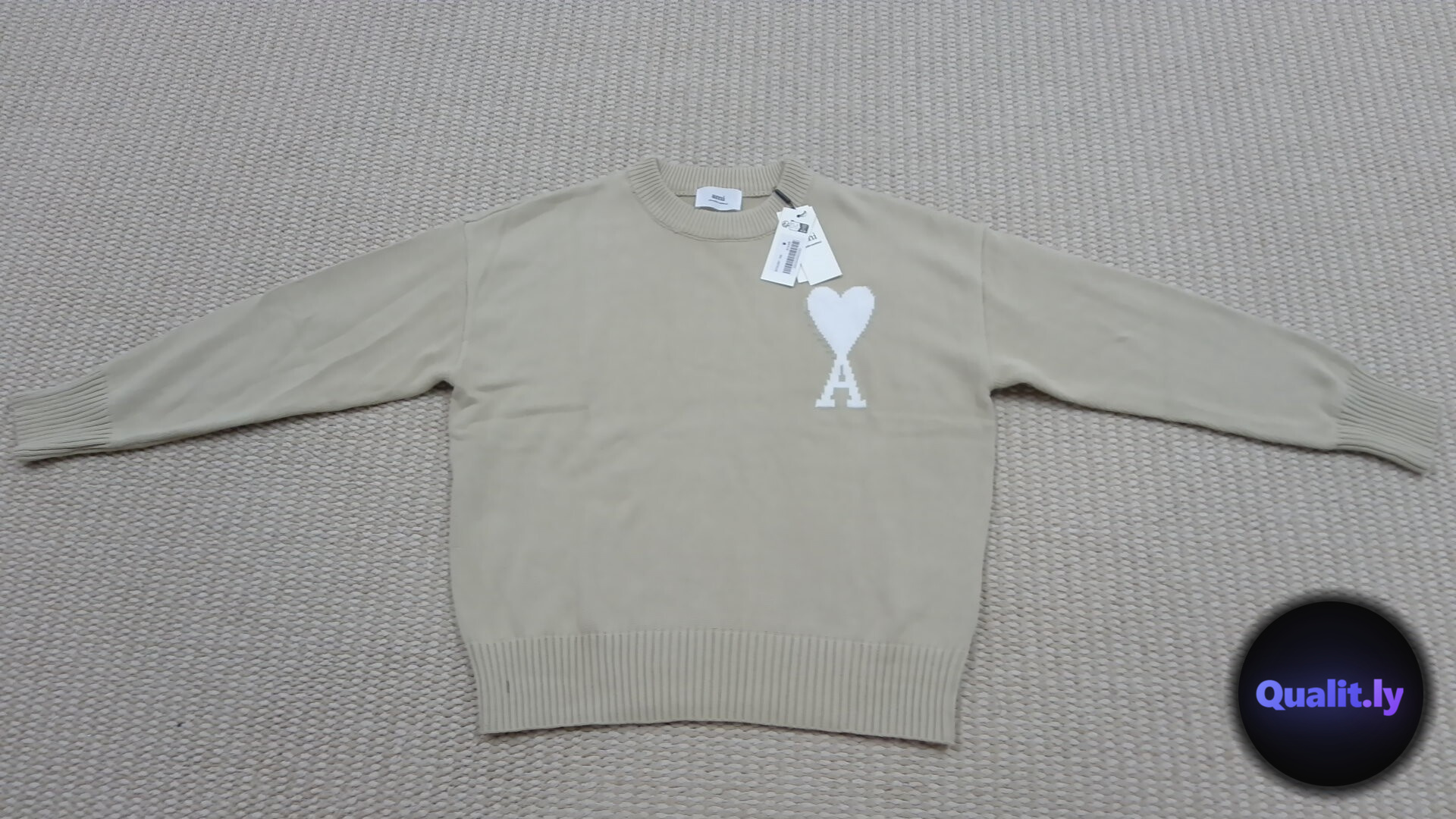 Ami Paris Crewneck Sweater Beige QC