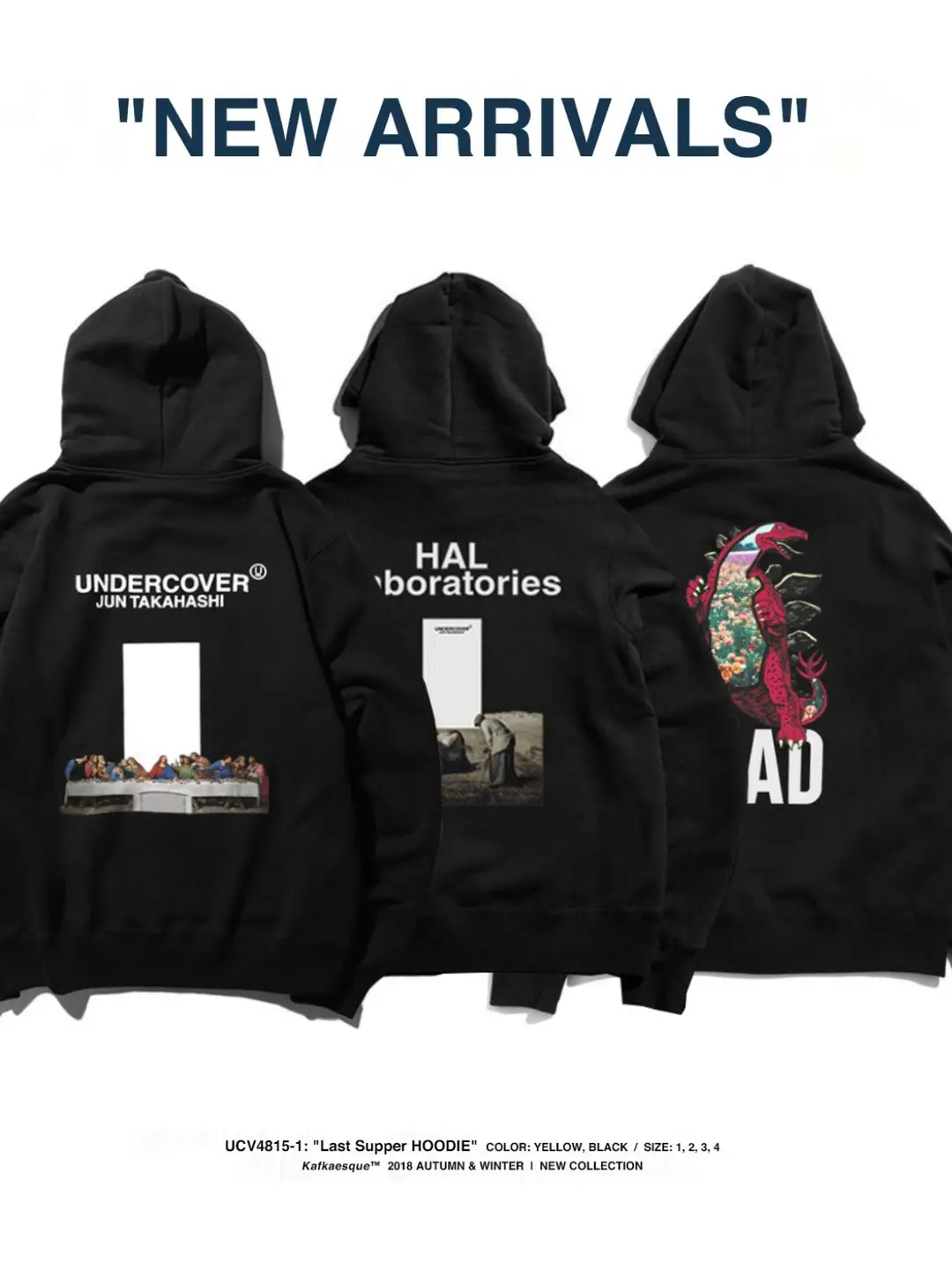 Autumn and Winter Uc Last Supper Reaper Undercover Loose Trendy Fashion Printed Men's Hooded Sweatshirt