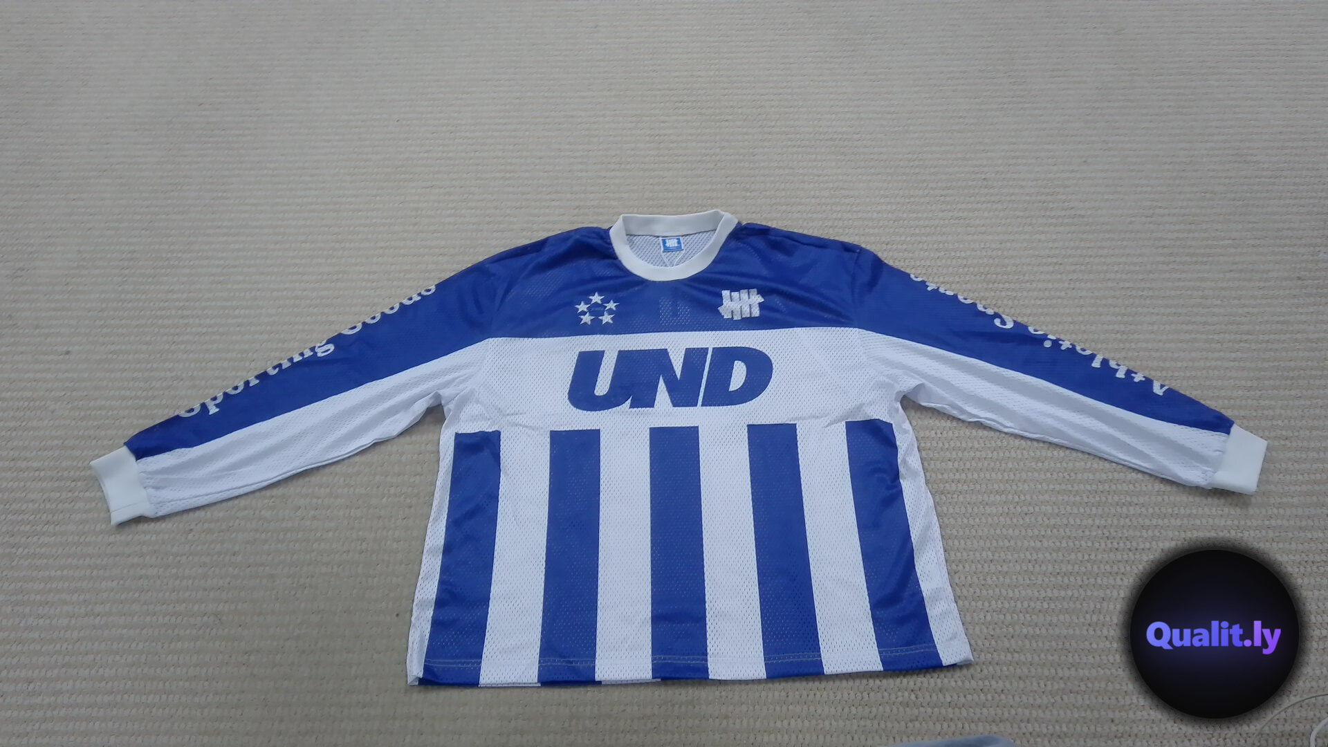 Undefeated Long Sleeve Jersey Blue White 5 QC