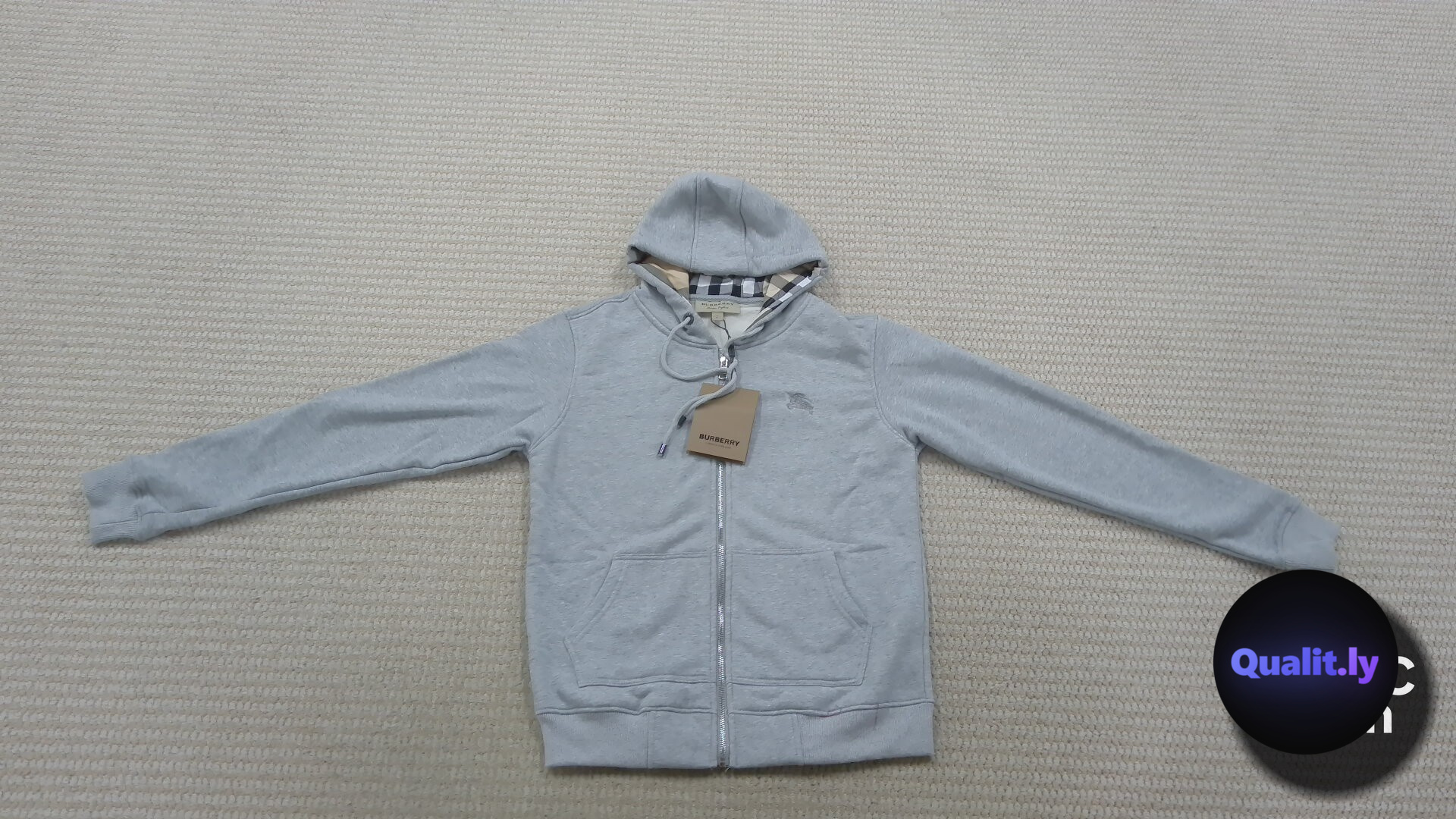 Burberry Grey Zip Hoodie QC