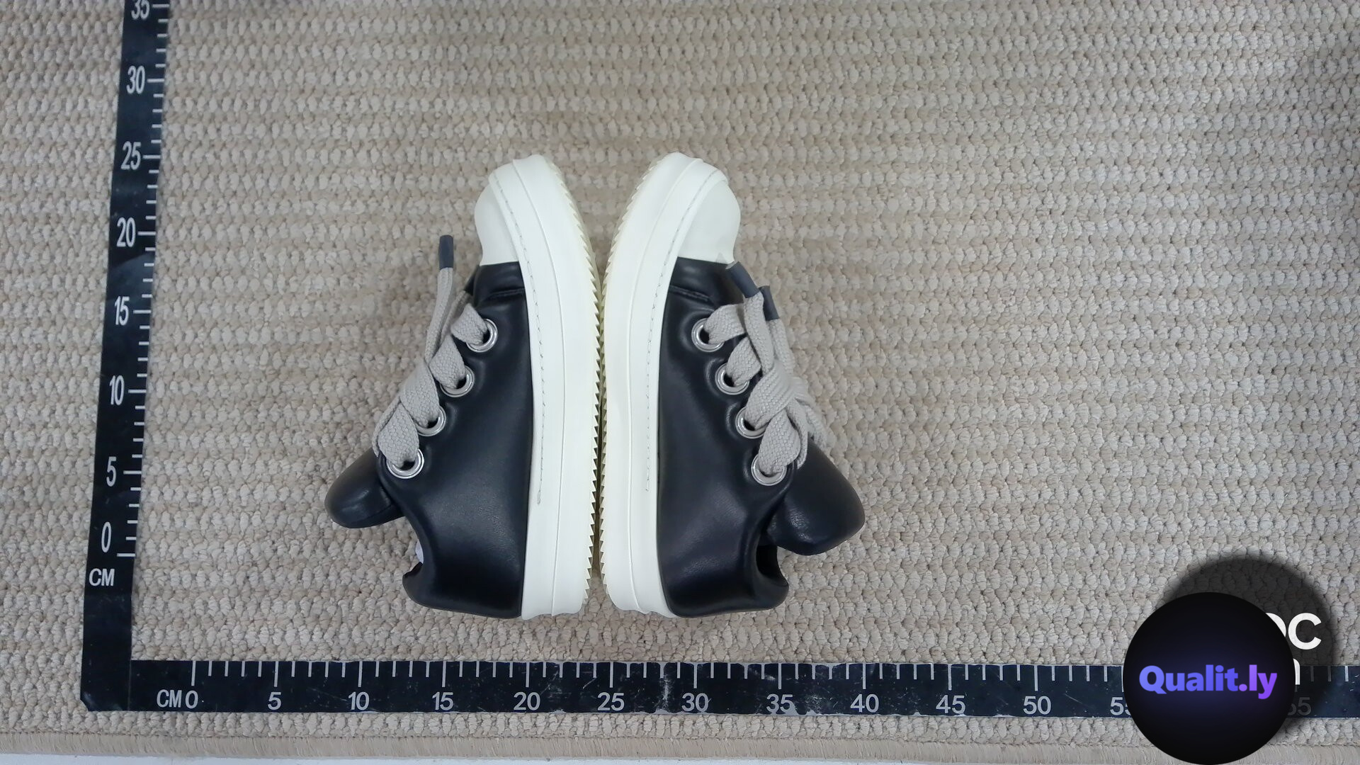 Rick Owens Black Leather Sneakers QC