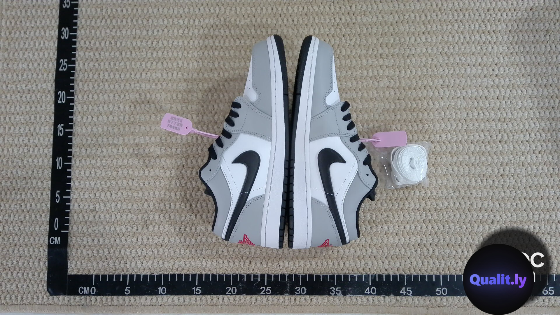 Nike Air Jordan 1 Low Grey White Black Red Sneakers QC