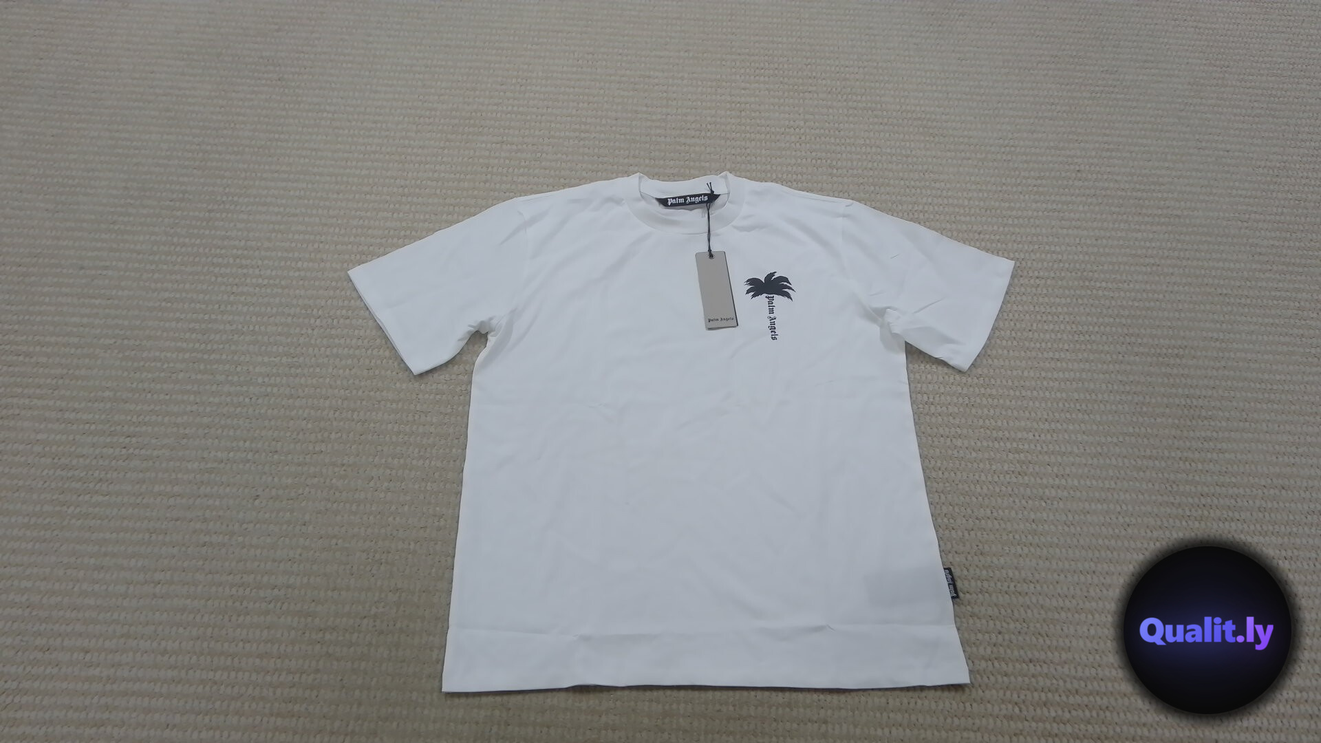 Palm Angels White Palm Tree T-Shirt QC