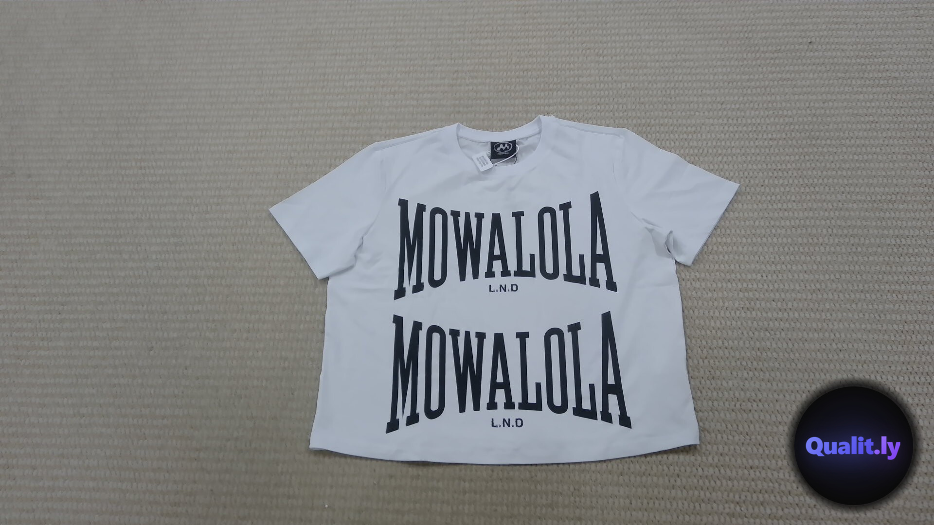 MOWALOLA White Double Logo T-Shirt QC