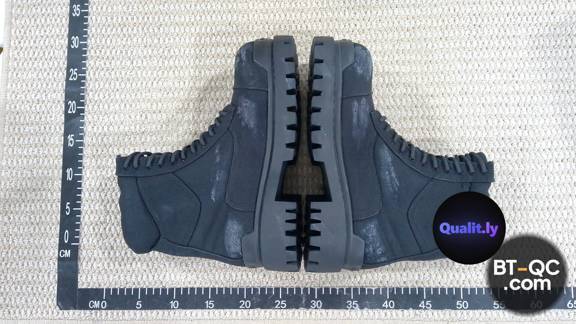 Balenciaga Combat Strike Canvas Boots Black QC