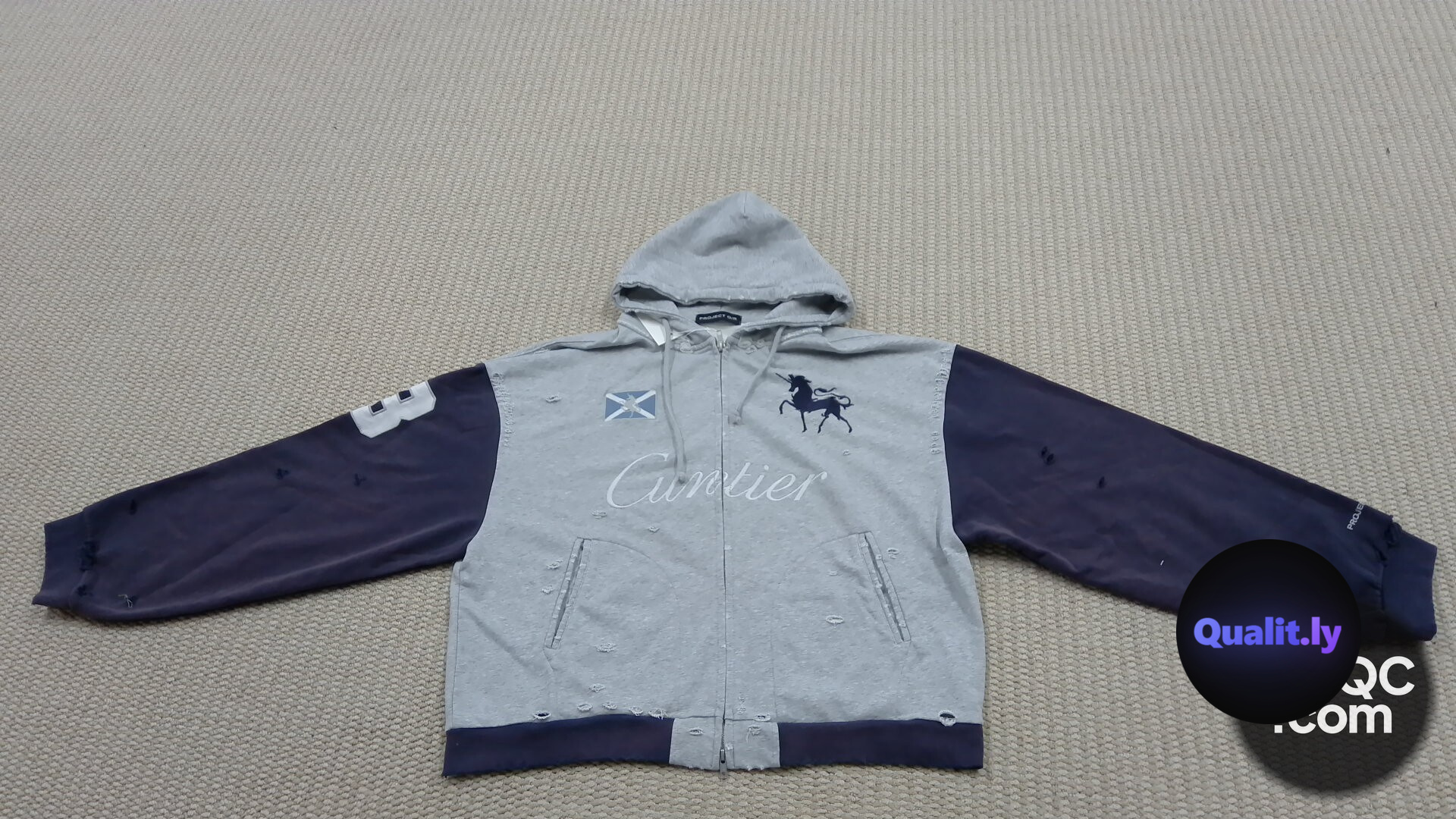 PROJECT G/R Hoodie Grey Navy QC