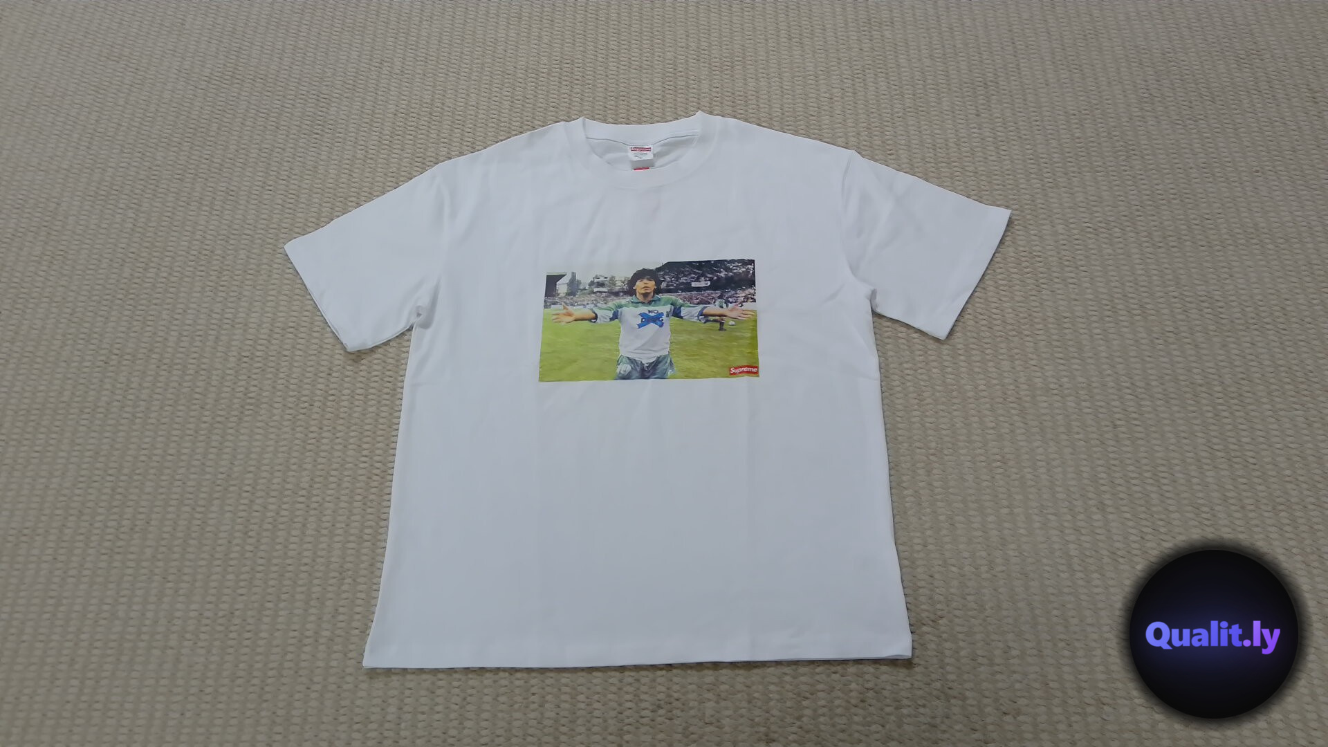 Supreme Maradona Photo T-Shirt White QC