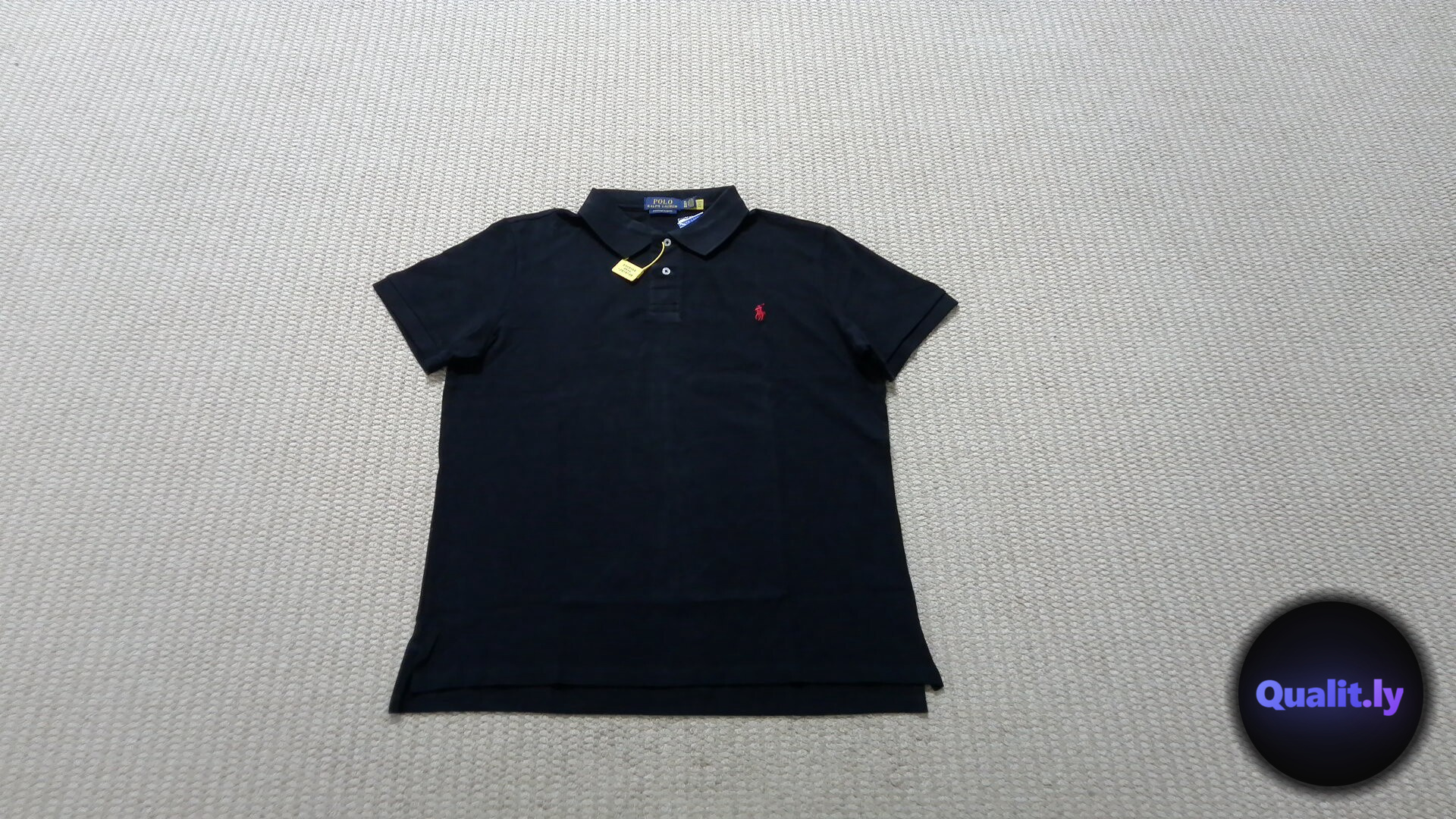 Ralph Lauren Custom Slim Fit Polo Shirt Black QC