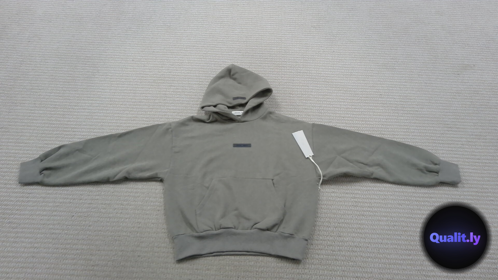 Hooded Sweatshirt with Logo Lettering Printed on the Back QC