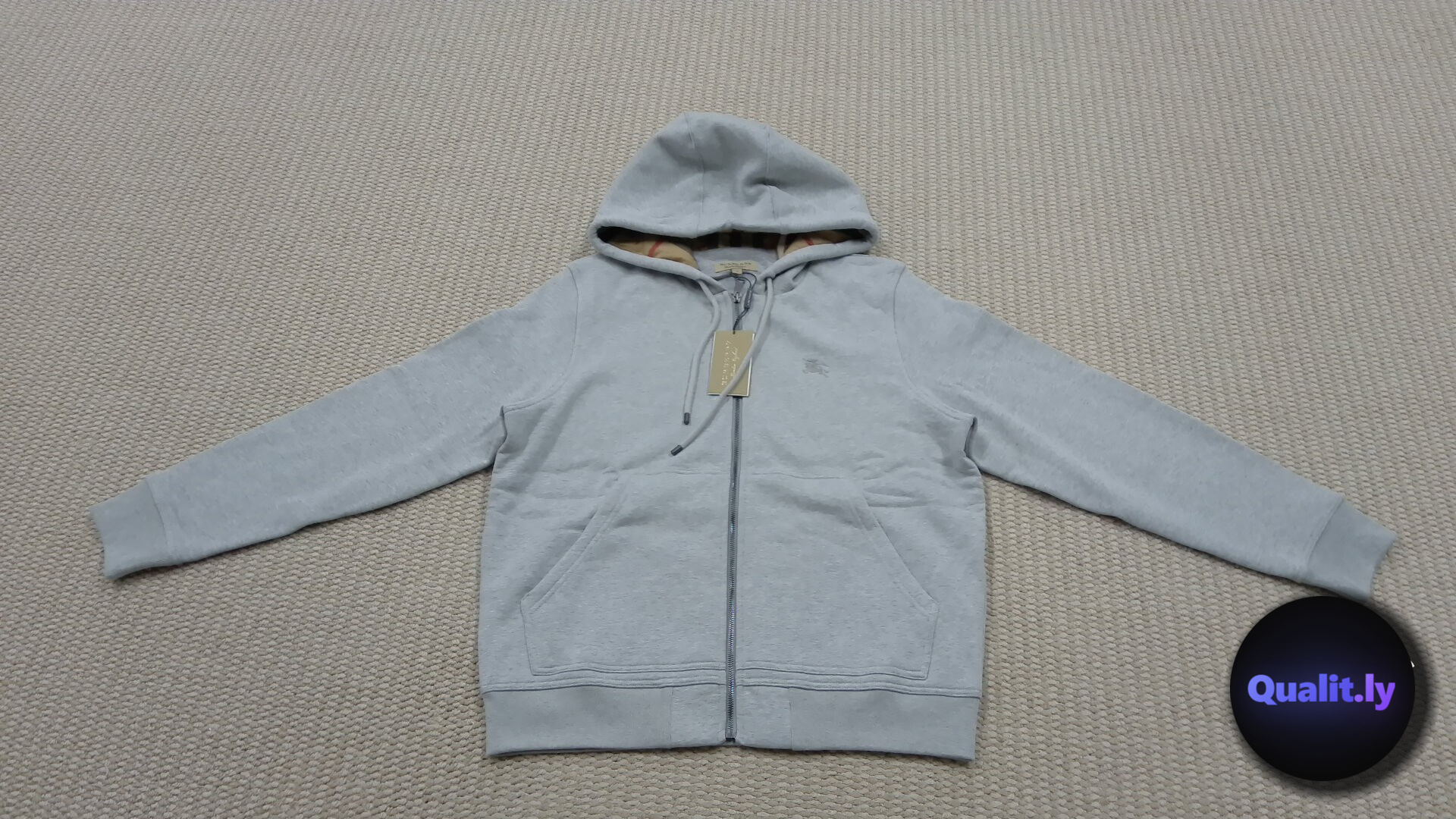 Burberry Grey Zip Hoodie QC