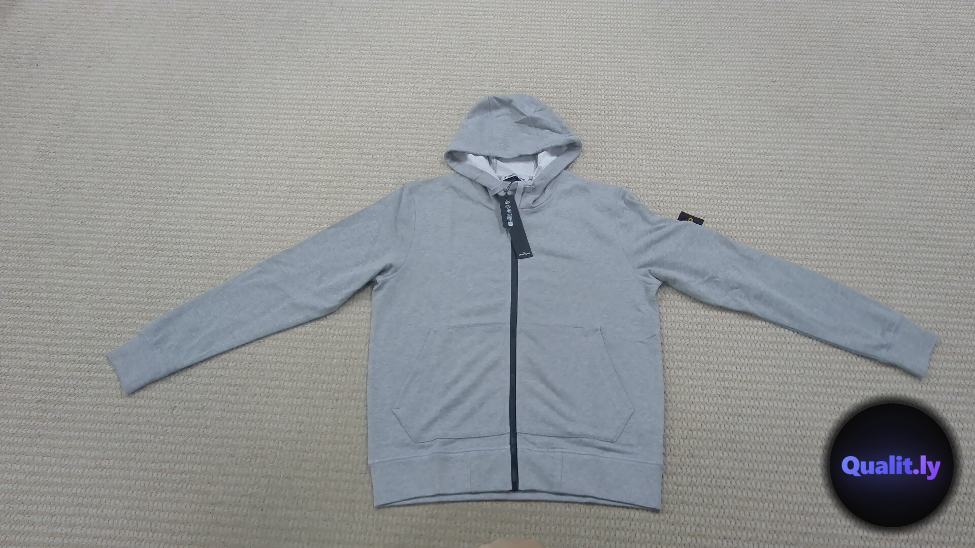 Stone Island Grey Zip Hoodie QC