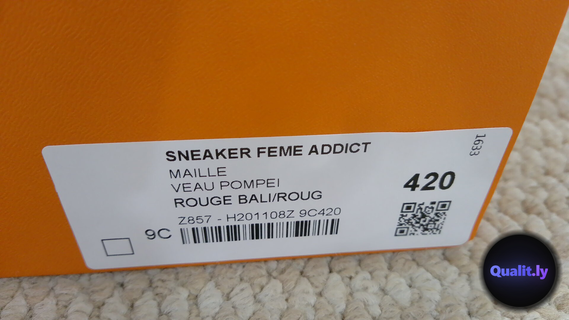 Sneaker Addict Maille Veau Pompeii Rouge Bali/Roug QC