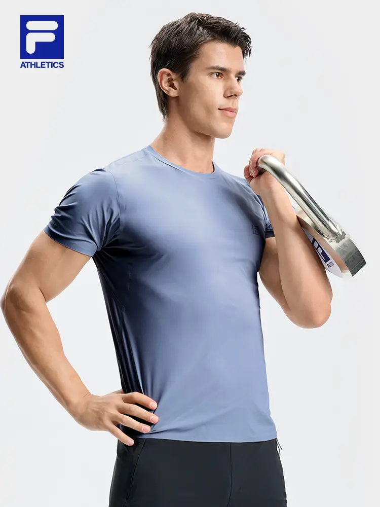 Fila Men's Fitness Wear 2024 Autum New arrival Sports Cool Short Sleeve T-Shirt Running Training Tops