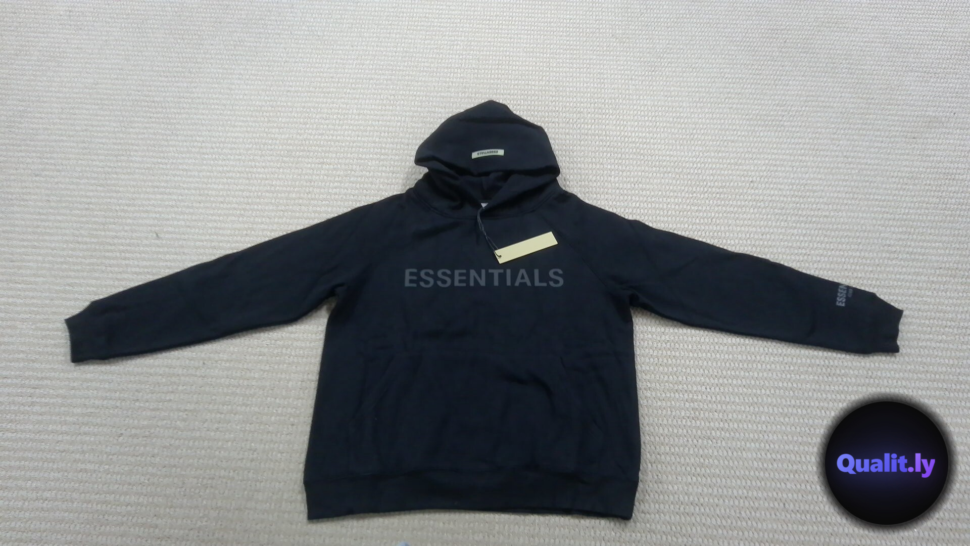 Essentials Fear of God Black Hoodie QC