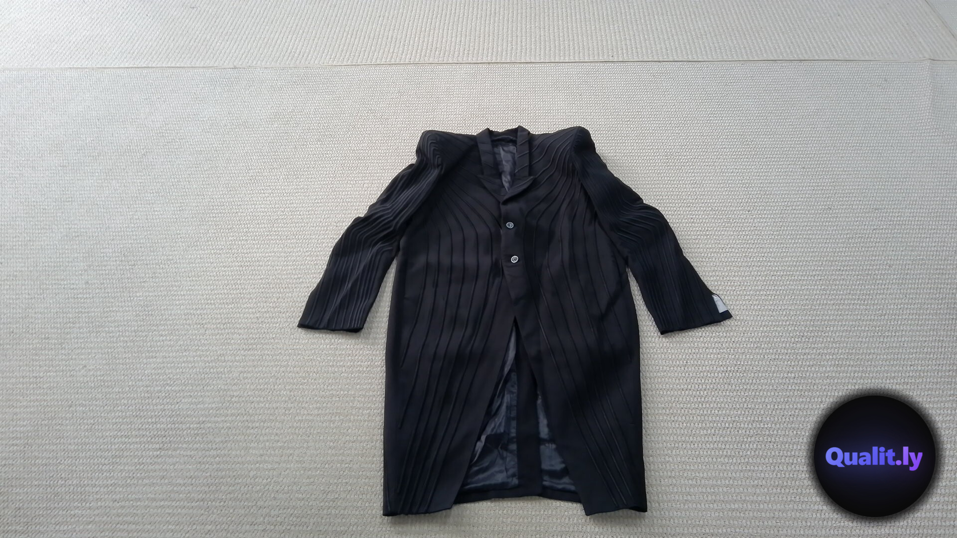 Rick Owens Black Pleated Jacket QC