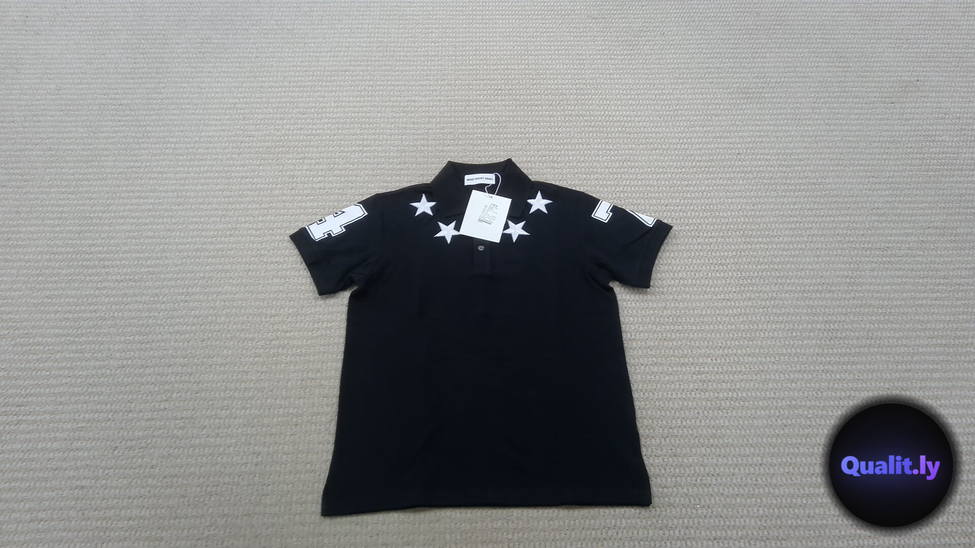 WEST POINT SMALL Black Star Polo Shirt QC