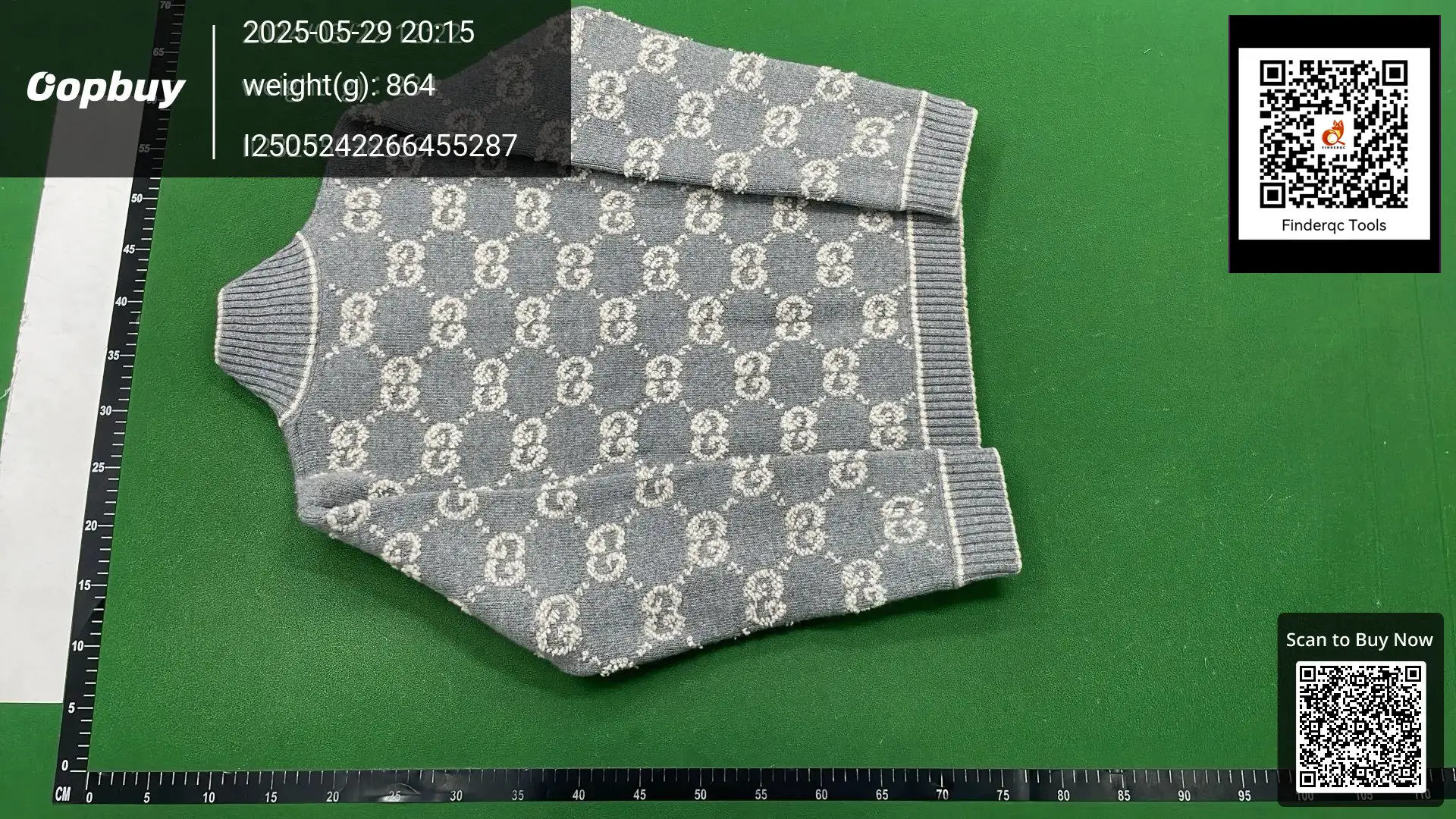 Gucci GG pattern sweater grey