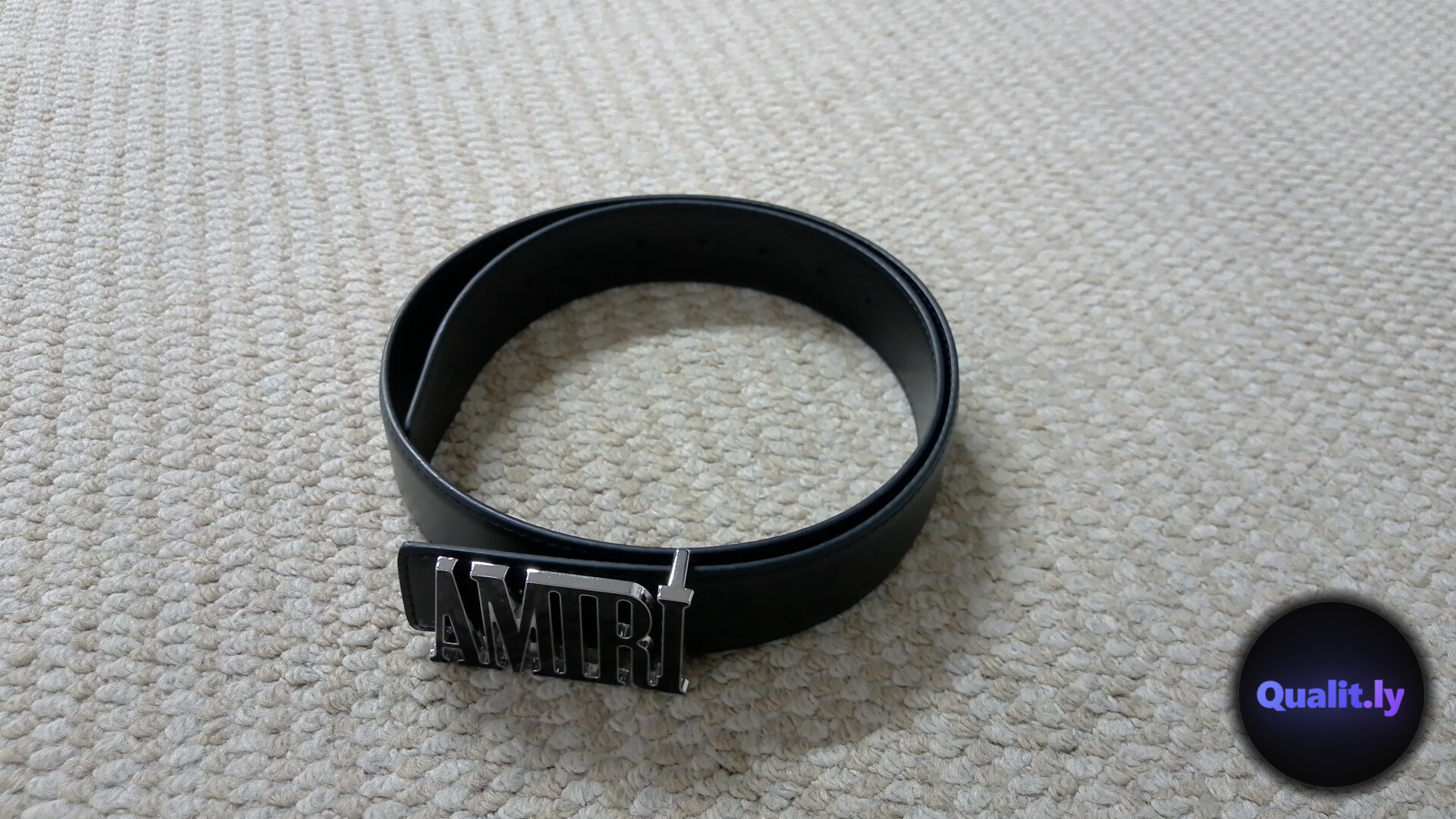 Amiri Black Leather Belt QC