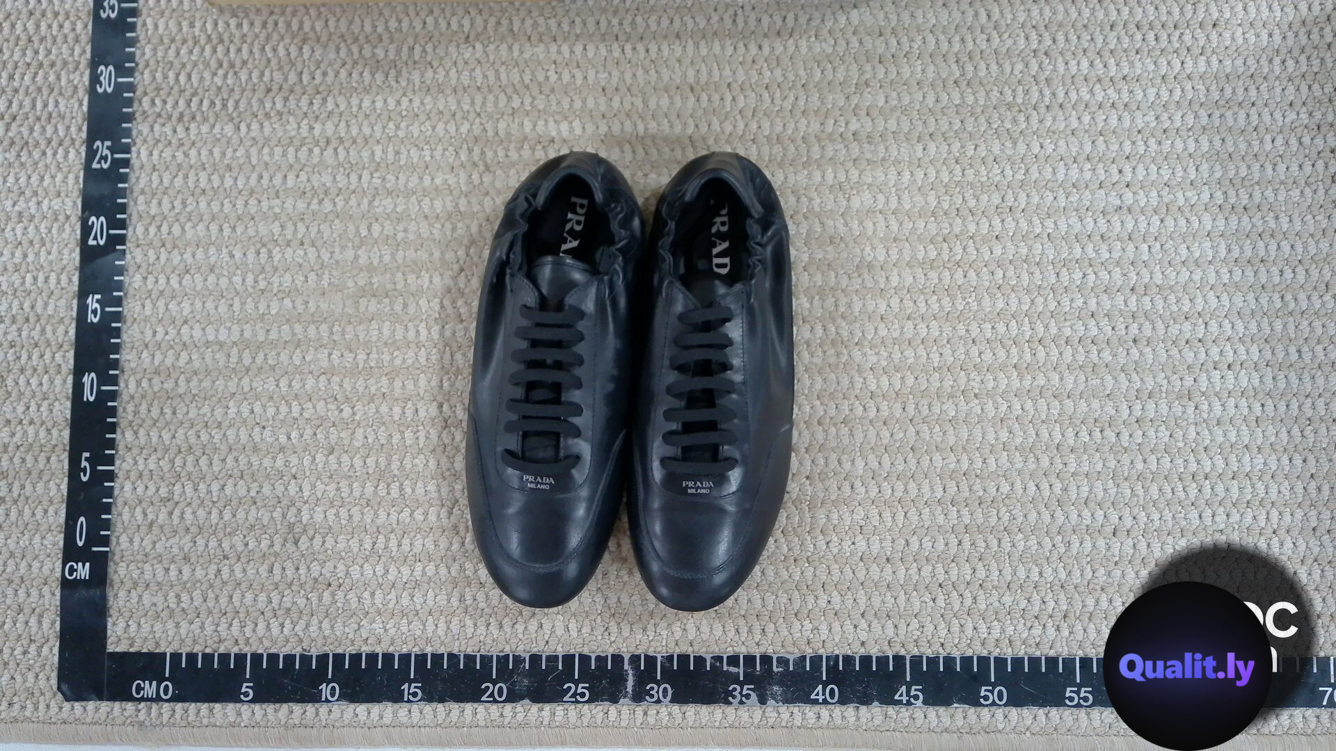 Prada Men's Black Leather Lace-Up Shoes 2EG479 QC