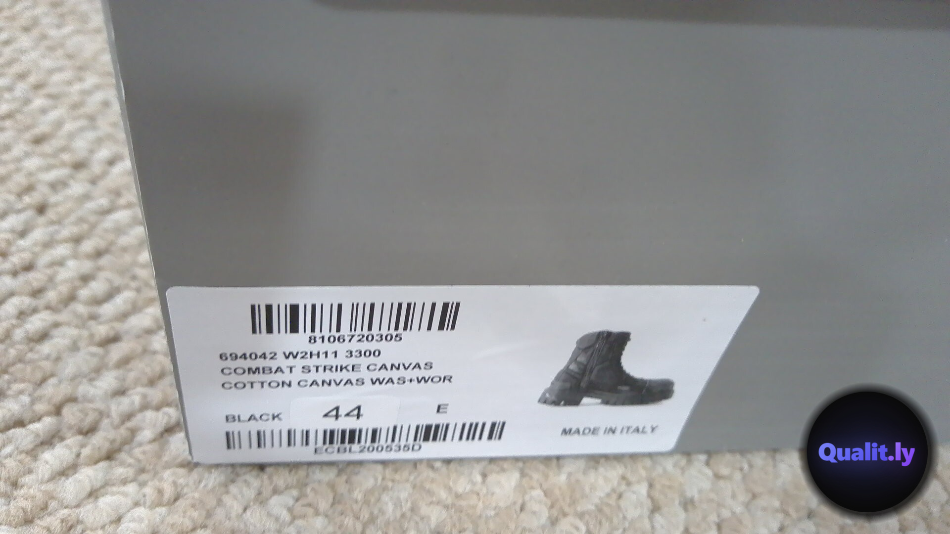 Balenciaga Combat Strike Canvas Black Boots QC