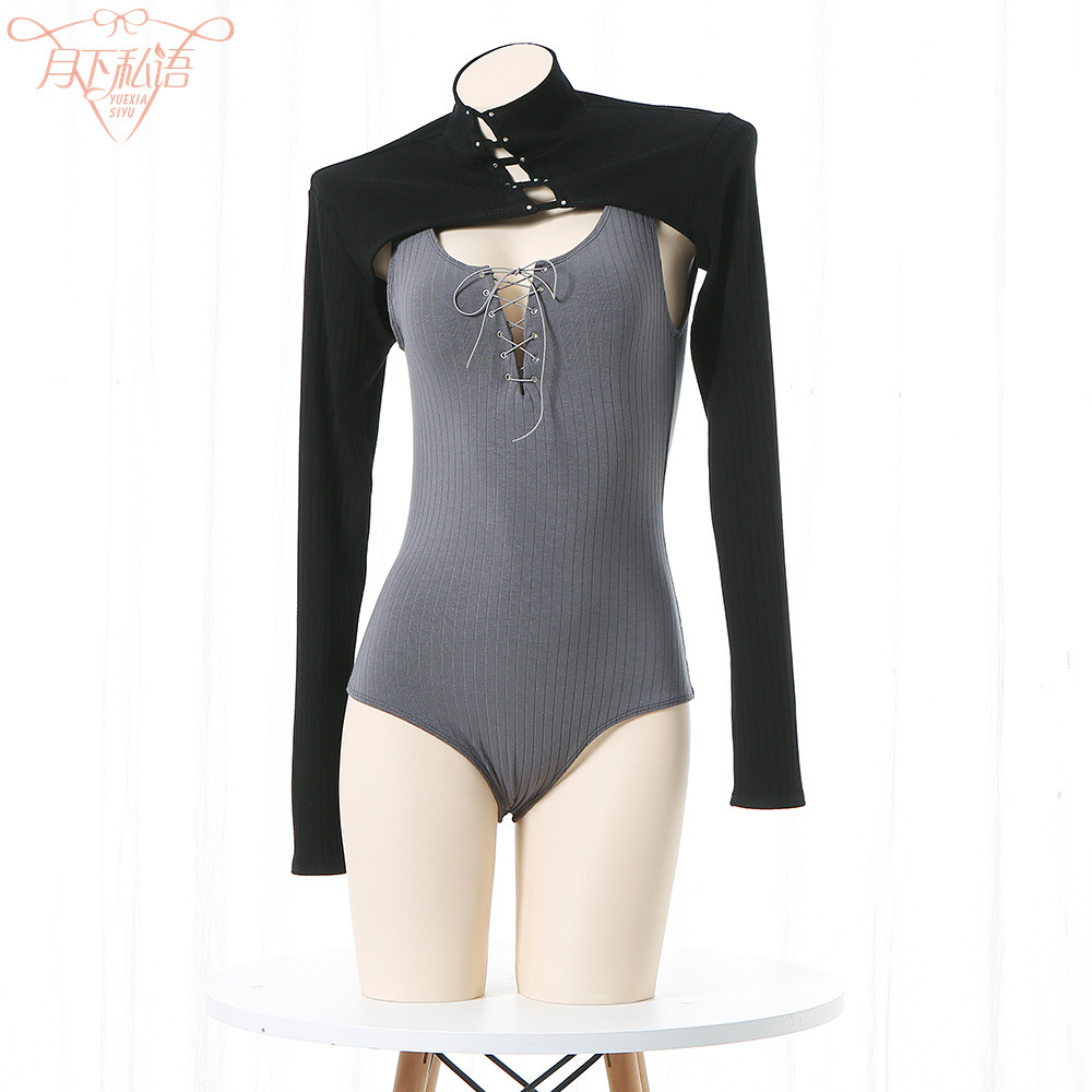 Whisper under the Moon Women's Stenting Underwear Dead-pool Water Body-suit Girls' Campus Swimsuit Uniform Set