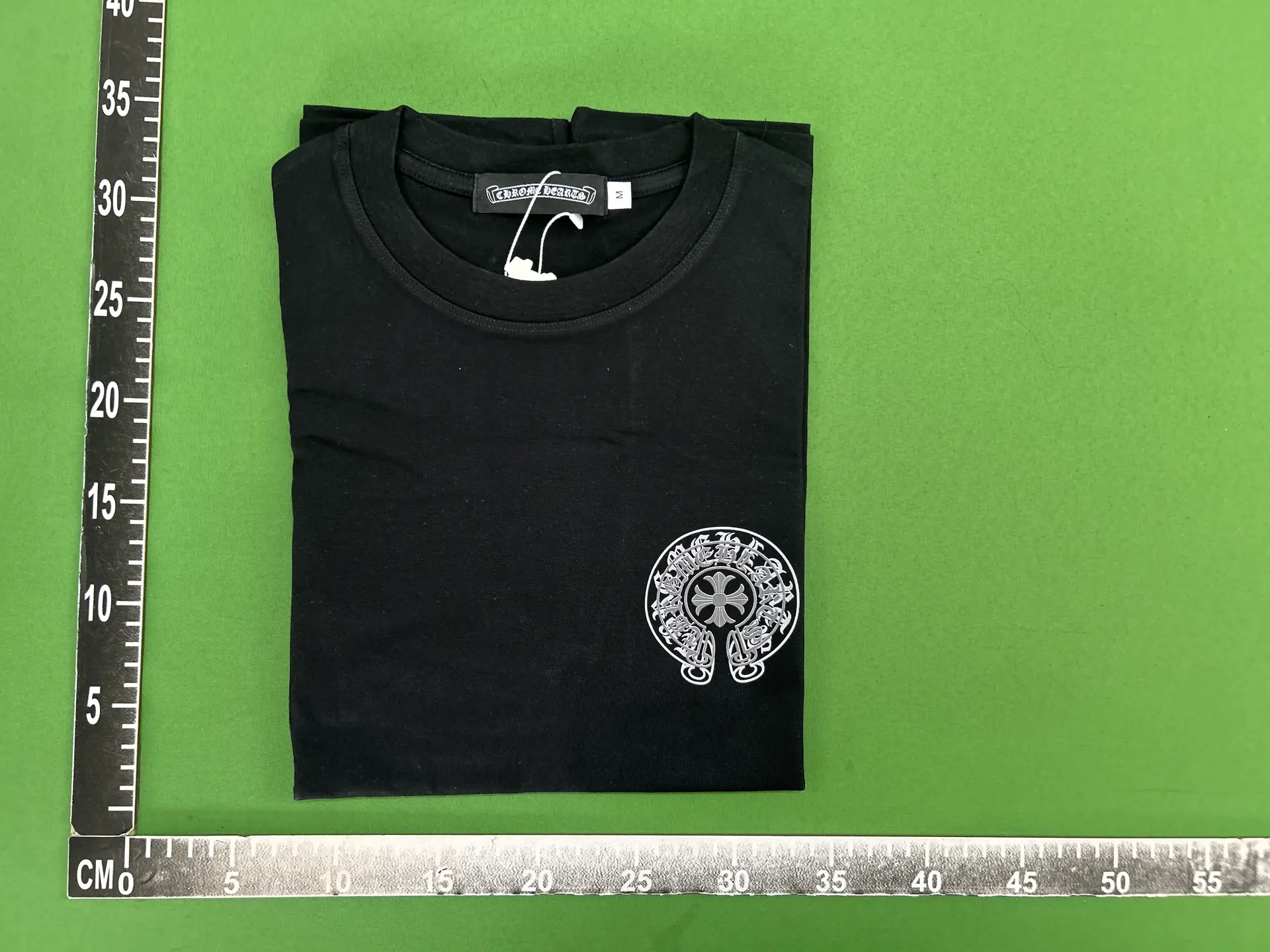 25 Cross-Border Correct Version of Chrome Hearts Cross Sanskrit Printed Short-Sleeved T-Shirts for Men and Women Cross-Border Batch