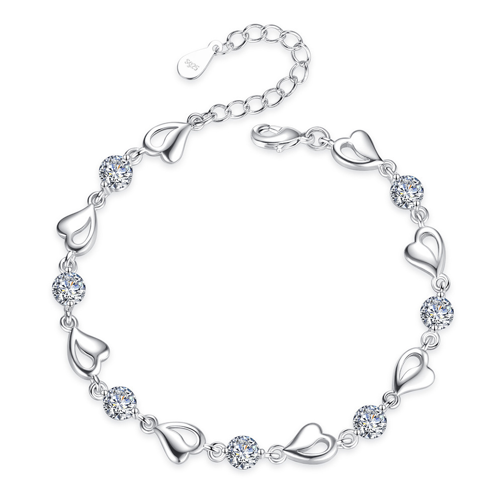 Foreign trade jewelry silver-plated pink stone bracelet trembles small red book online red popular bracelet in stock wholesale